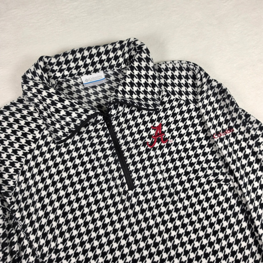 Columbia Alabama Crimson Tide Houndstooth Fleece Quarter Zip Pullover Large